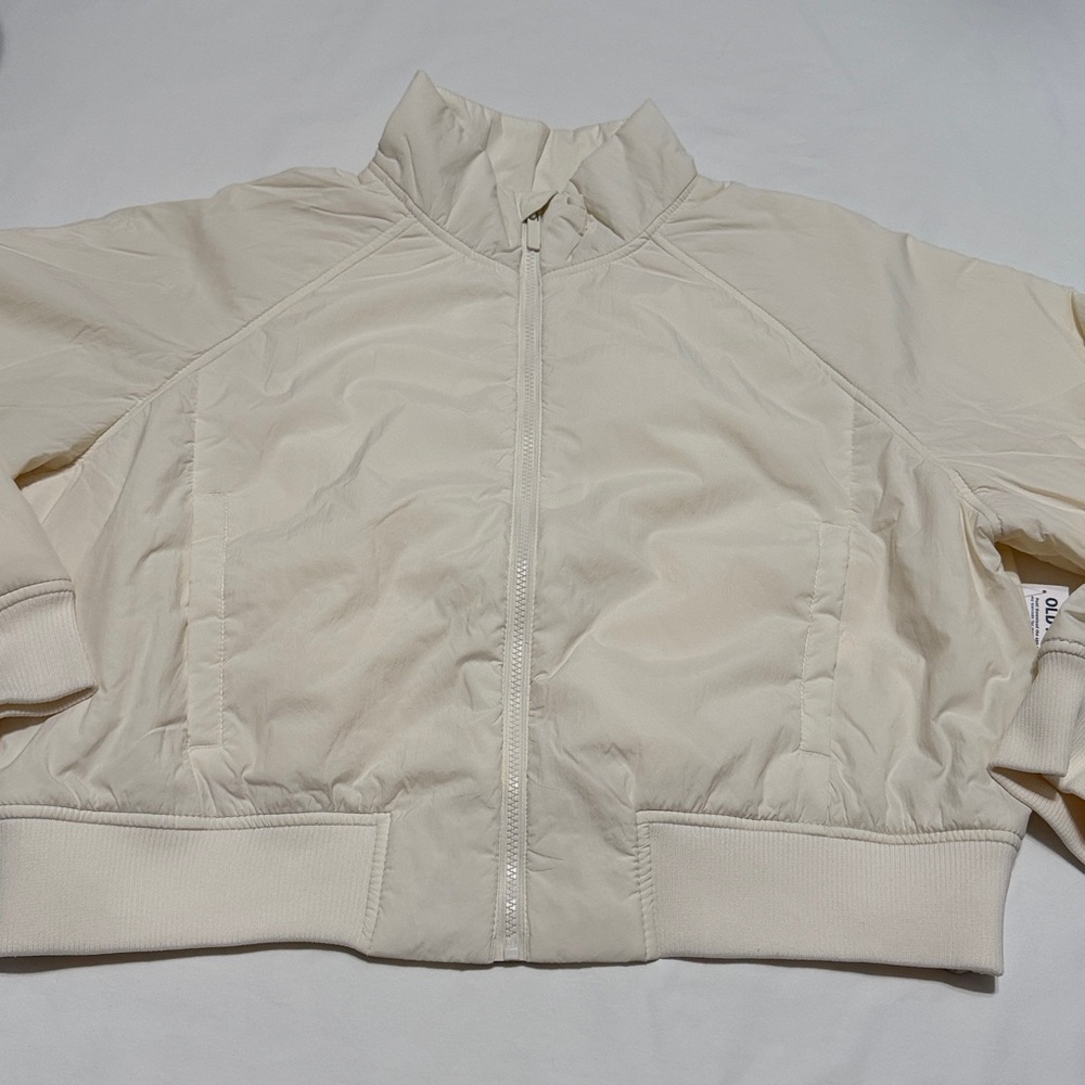 NWT Old Navy Puffer Bomber Jacket Cream size XL
